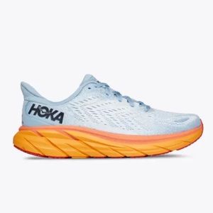 HOKA Clifton 8 Baby Blue & Orange Size 10